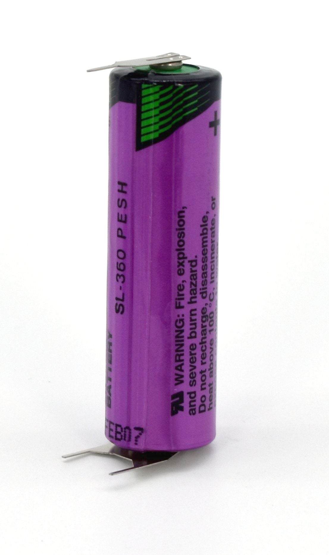 Tadiran SL-360PT Lithium Batterie AA mit 3,6 V und 2,4 Ah, mit Pins +1/-2