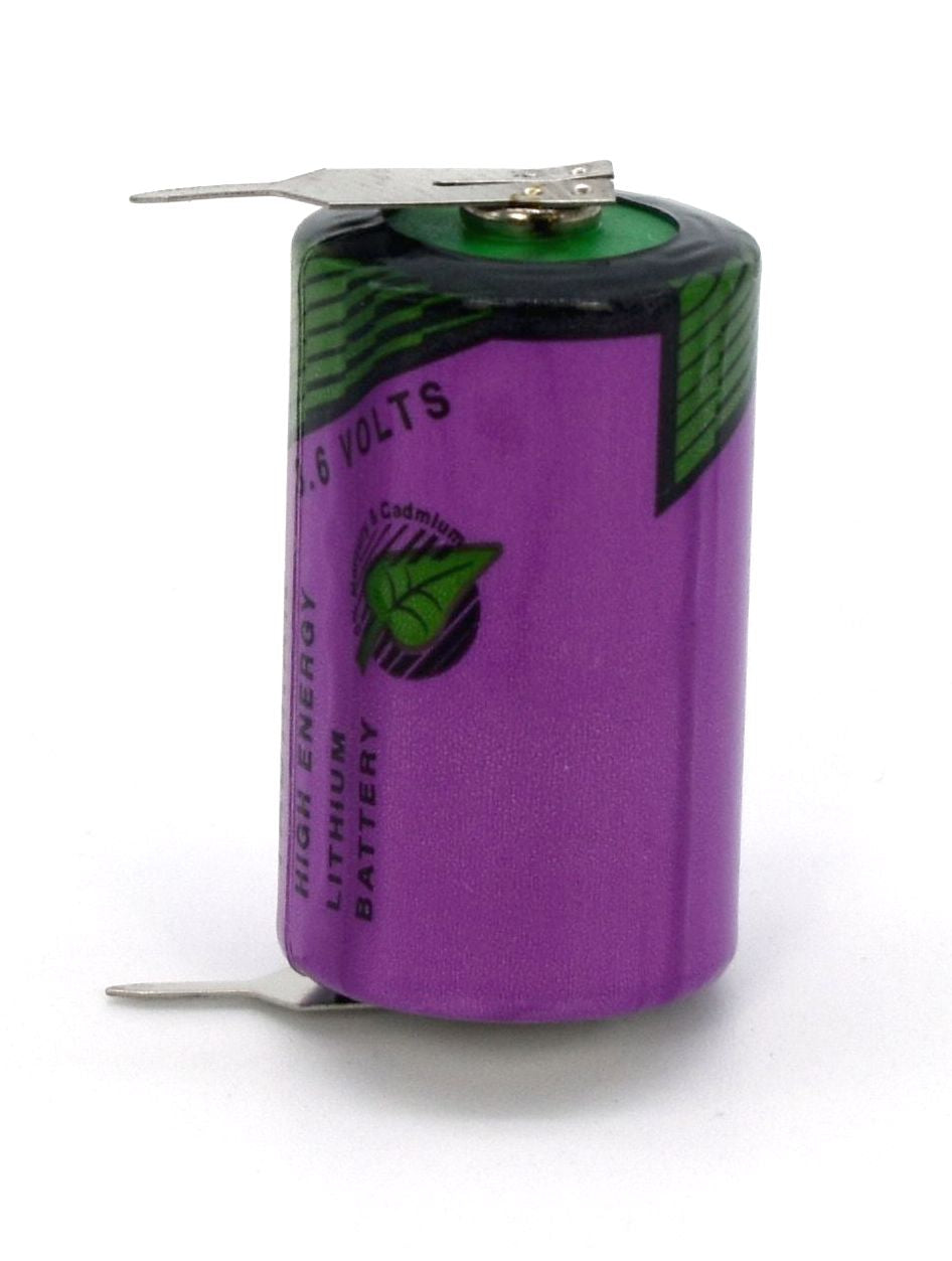 Tadiran SL-550PR Hochtemperatur Lithium Batterie 1/2 AA mit 3,6 V und 0,8 Ah, mit radialen Pins