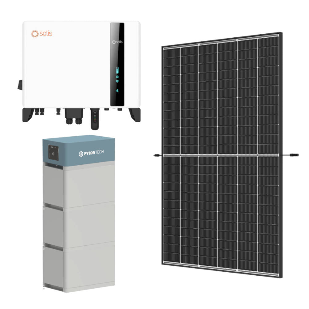 TRINA + SOLIS +  PYLONTECH Solarspeicher Trina 445 W + Solis S6 5 kW + Force H2 10 kWh