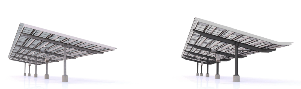 Parasol Structures - Montagesysteme - Tee Carport Mounting System Single Incline L - Art. 10623