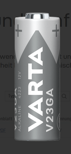 Varta Alkaline Spezialbatterie V23GA 12 V