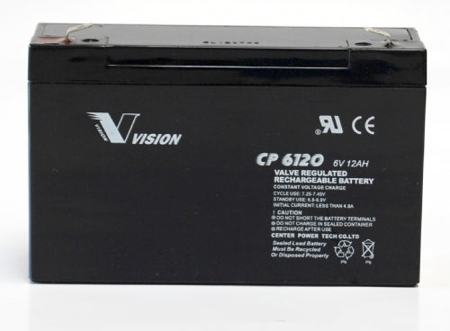 Vision Bleiakku CP6120F2 Faston 6,3mm 6 V 12 Ah