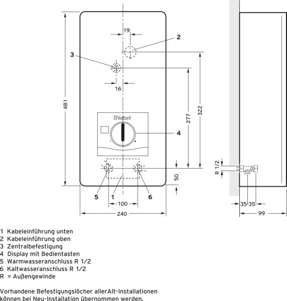 Vaillant VA Elektro-Durchlauferhitzer electr VED E 21/8 (21kW gesteuert)