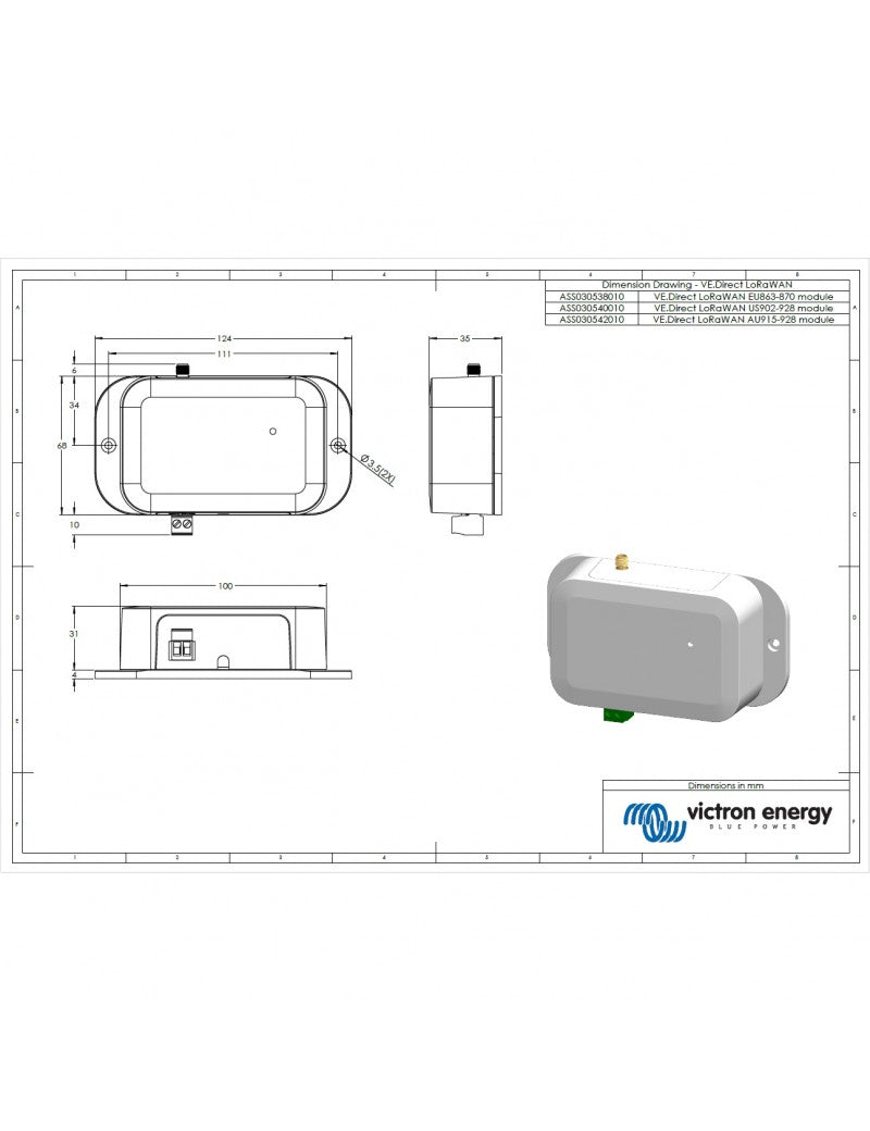 Victron Energy  Kommunikationsmodul LoRaWAN US902-928