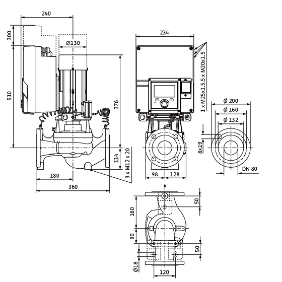 WILO Stratos GIGA2.0-I 80/1-6/0,55-S1 -Art. 2204812