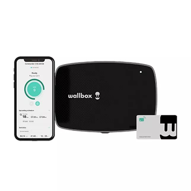 Wallbox Commander 2S EV-Ladegeräte 7.4 kW, 5 Meter, Typ 2, 4G, Schwarz, 3PH, IP54