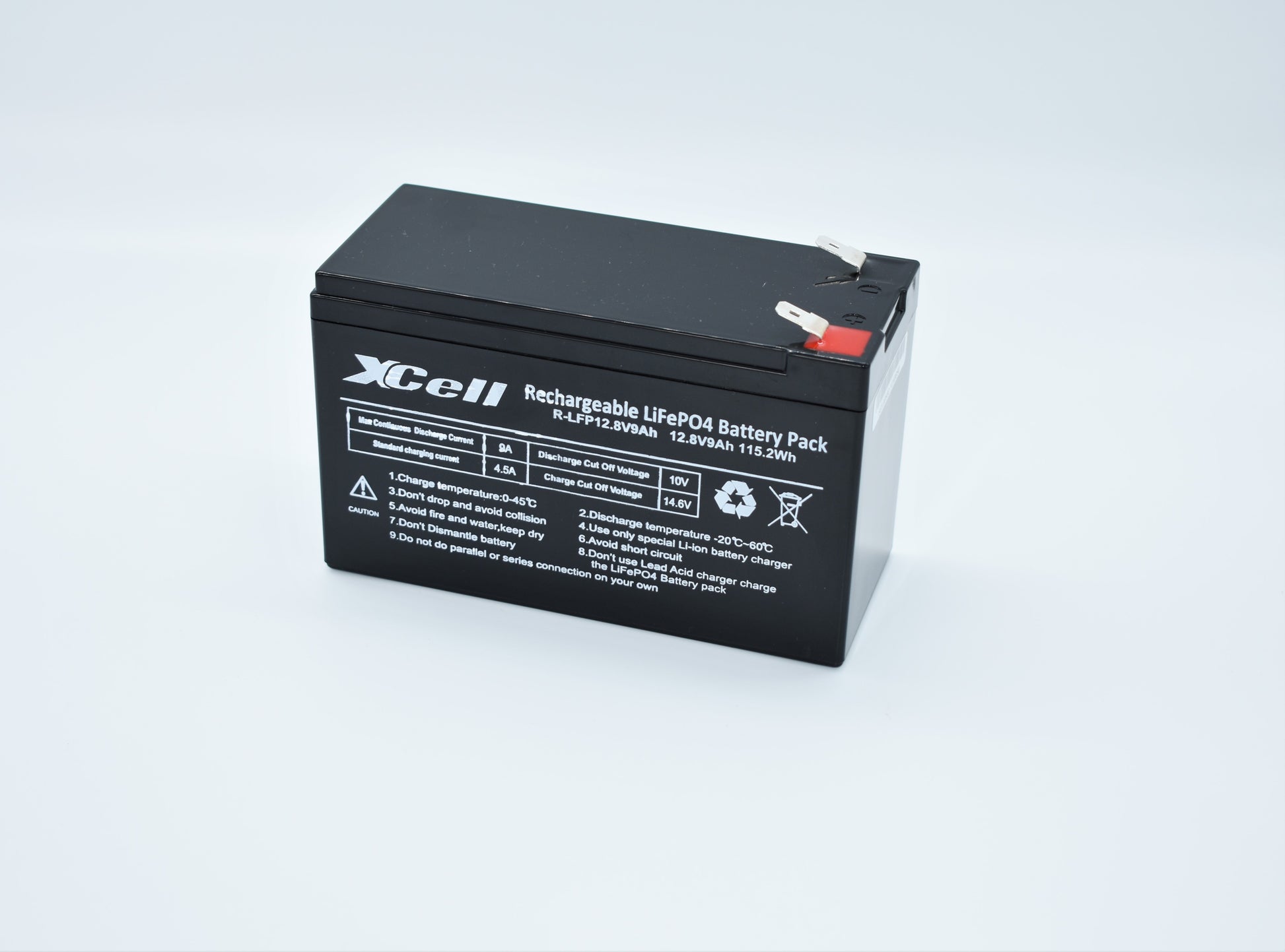 XCELL XCELFP129 LiFePO4 Akku mit 12,8 V und 9 Ah