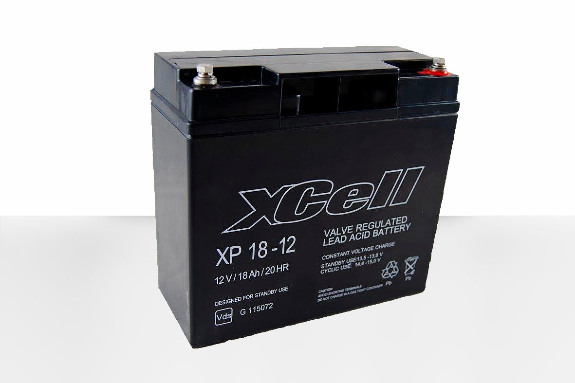 XCELL Bleiakku XP18-12 mit 12 V und 18 Ah VdS Zulassung