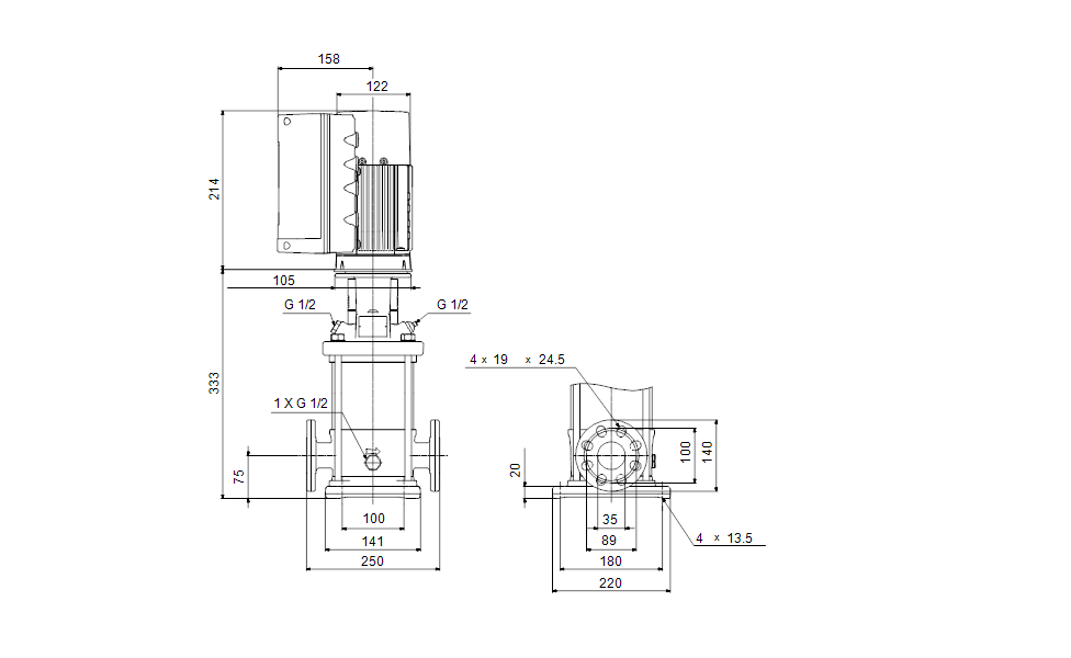 GRUNDFOS Kreiselpumpe CRE1-6 AN-FGJ-A-E-HQQE - Art. 98389316
