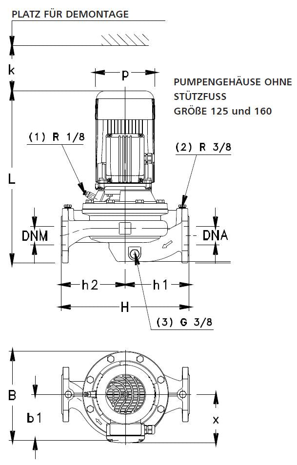 LOWARA Inline-Kreiselpumpe FCE 80-125/40/P