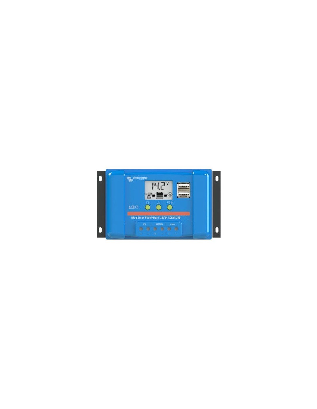 BlueSolar PWM Lade-Regler 5A 12/24V Flüssigkristallbildschirm USB Victron Energy