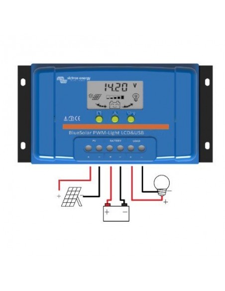 BlueSolar PWM LadeRegler 30A 12/24V Flüssigkristallbildschirm USB Victron Energy