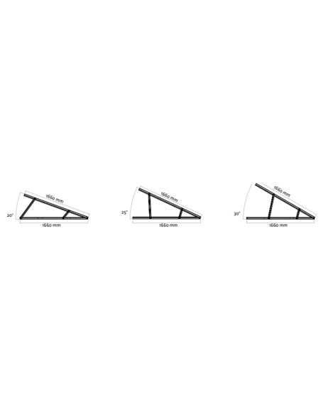 Dreieck aus Aluminium vertikal Modul Flachdächer Neigung 25-30-35 Grad