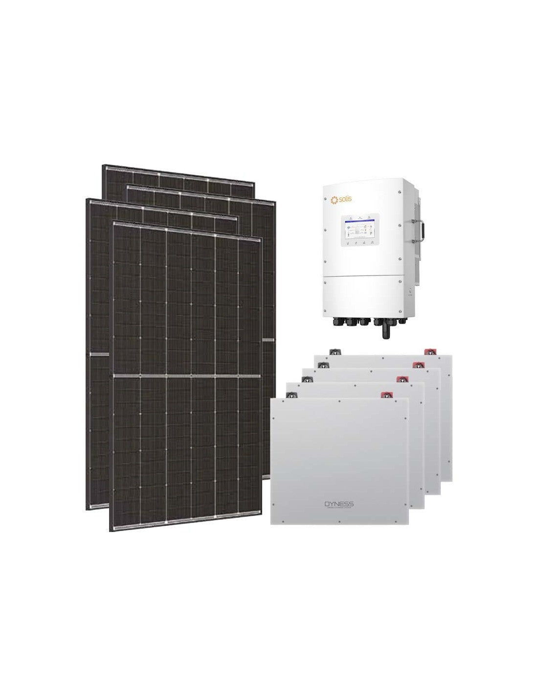 Dreiphasen Photovoltaik-Kit 15470W Wechselrichter Solis LV 15kW lithium 20.48kWh Dyness...