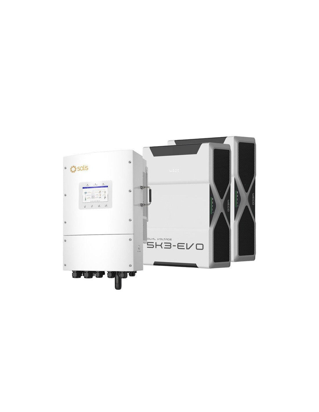 Dreiphasige Speichersystem Wechselrichter LV Solis 8kW Lithium 10.44kWh Weco 5k3 EVO