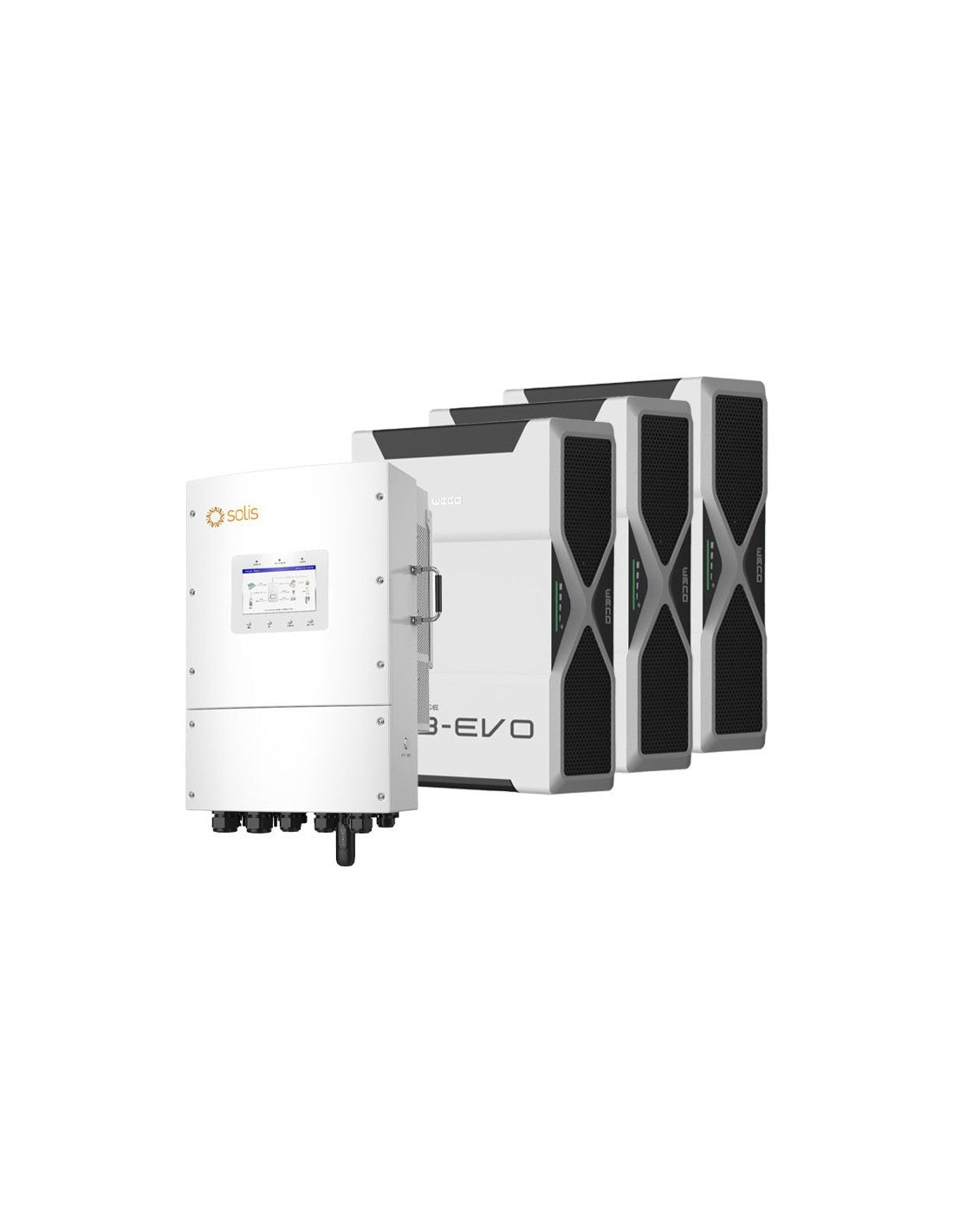 Dreiphasige Speichersystem Wechselrichter LV Solis 8kW Lithium 15.66kWh Weco 5k3 EVO