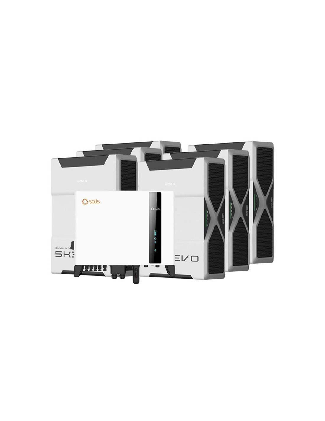 Dreiphasige Speichersystem Wechselrichter Solis 10kW Lithium 31.32kWh Weco 5k3 EVO