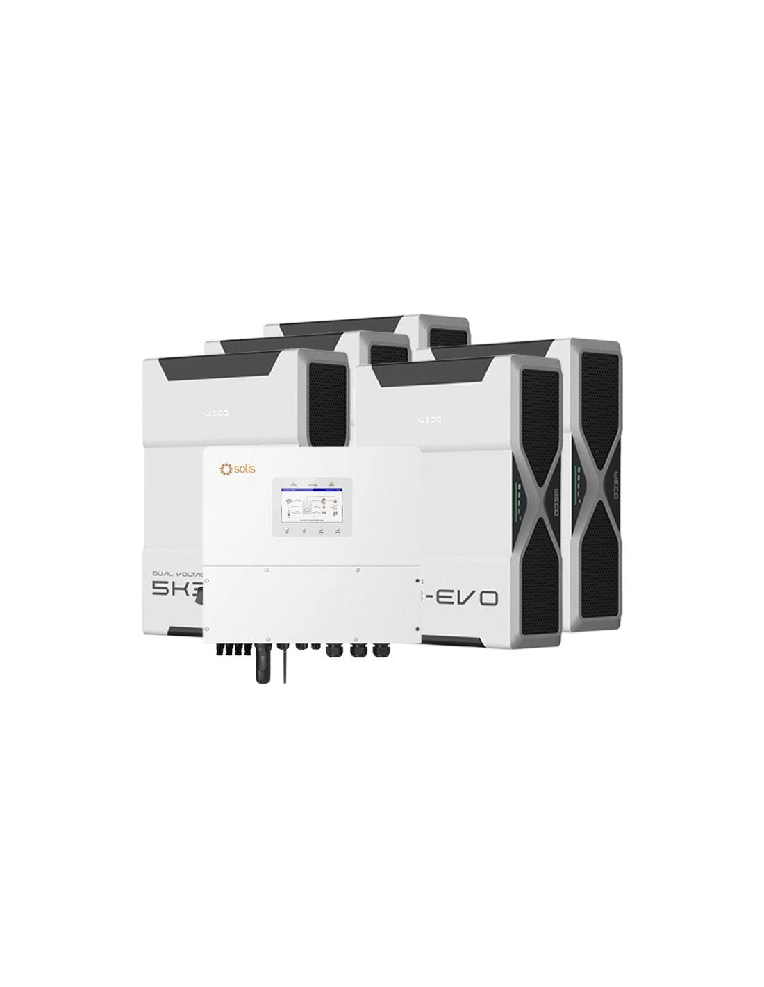 Dreiphasige Speichersystem Wechselrichter Solis 12kW Lithium 26.1kWh Weco 5k3 EVO