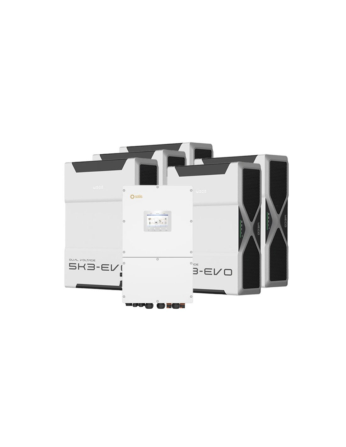 Dreiphasige Speichersystem Wechselrichter Solis 40kW Lithium 26.1kWh Weco 5k3 EVO