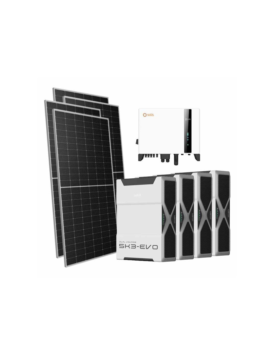 Dreiphasiges Photovoltaik-Kit 10710W Wechselrichter Solis 10kW Lithium 20.88kWh Weco...