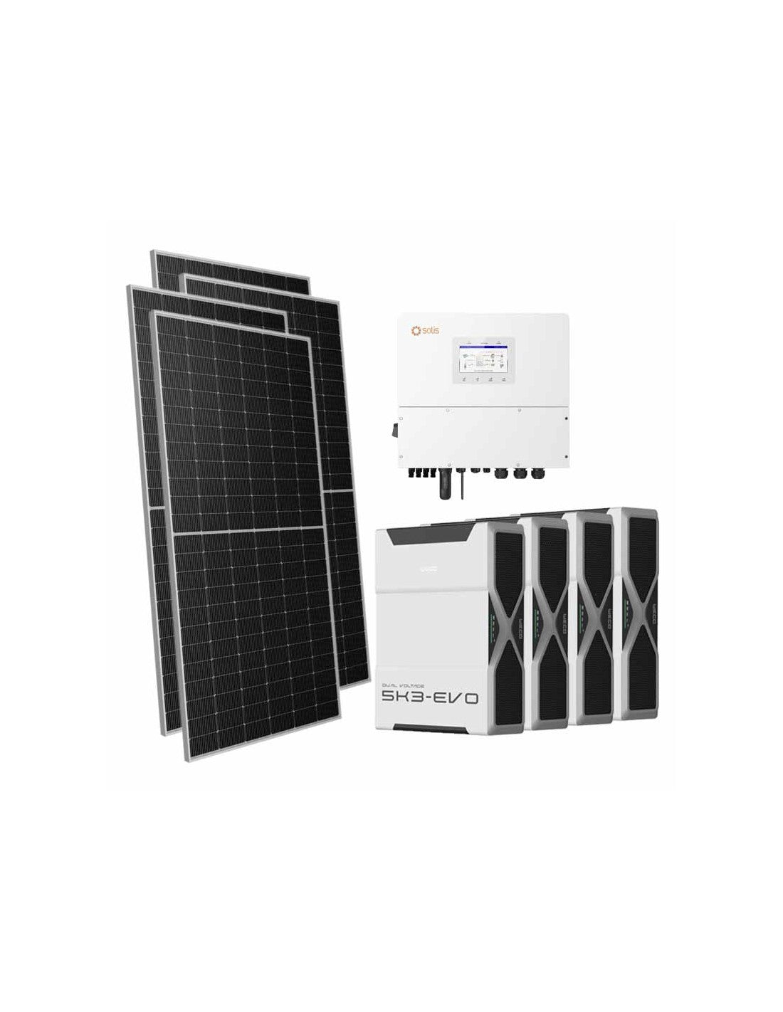 Dreiphasiges Photovoltaik-Kit 13090W Wechselrichter Solis 12kW Lithium 20.88kWh Weco...