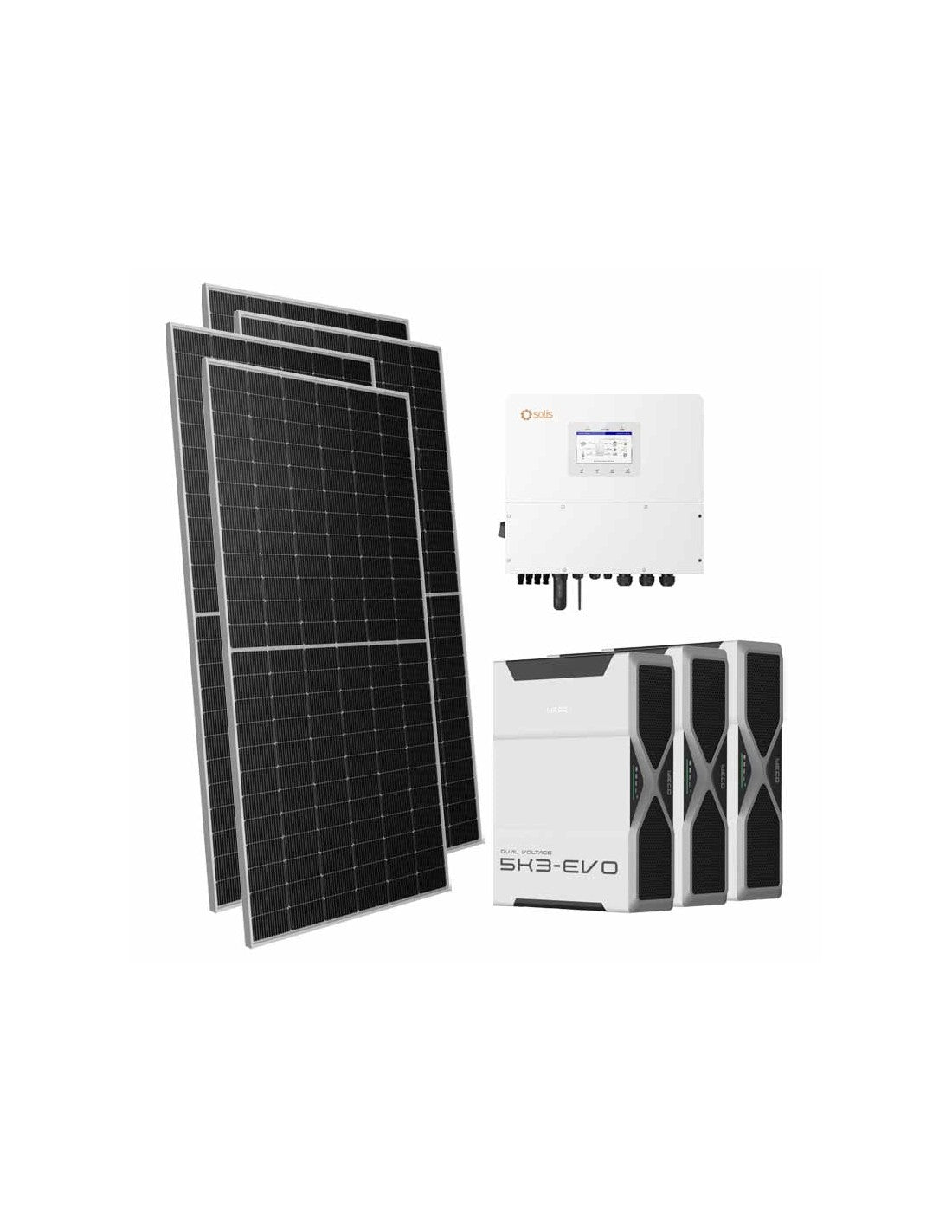 Dreiphasiges Photovoltaik-Kit 16660W Wechselrichter Solis 15kW Lithium 15.66kWh Weco...
