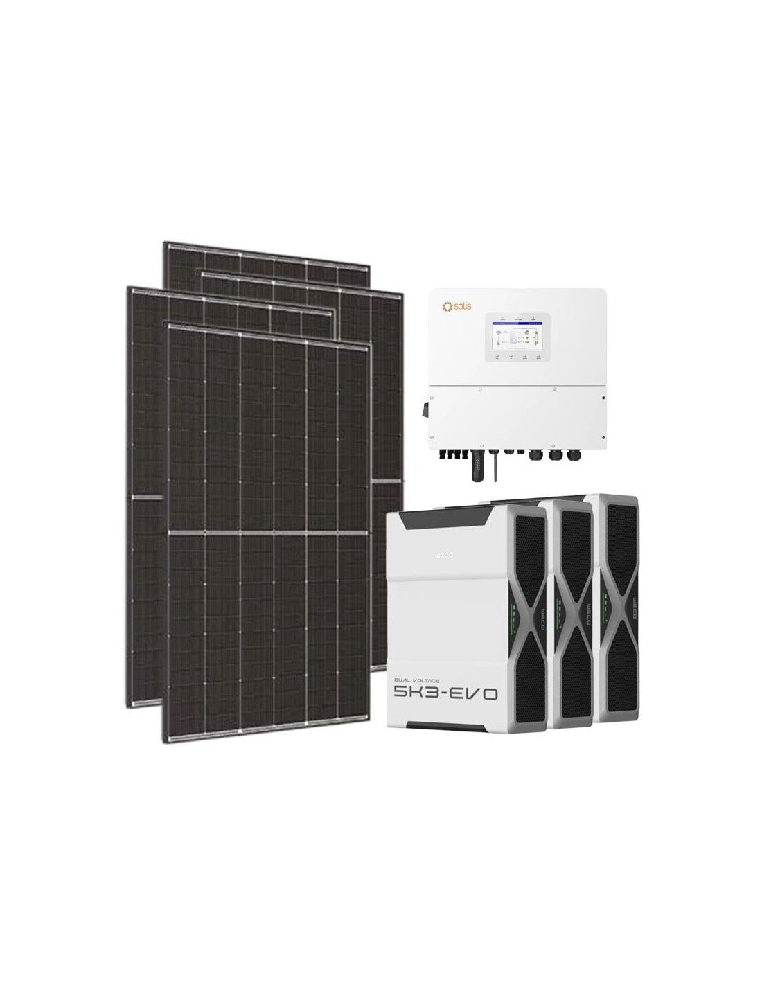 Dreiphasiges Photovoltaik-Kit 20700W Wechselrichter Solis 20kW Lithium 15.6kWh Weco EVO...