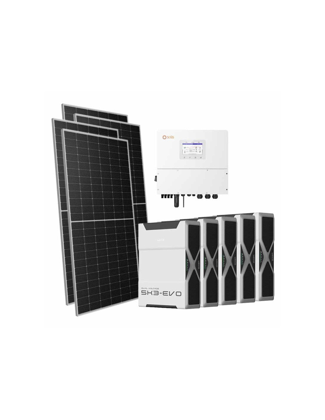 Dreiphasiges Photovoltaik-Kit 21420W Wechselrichter Solis 20kW Lithium 26.1kWh Weco EVO...