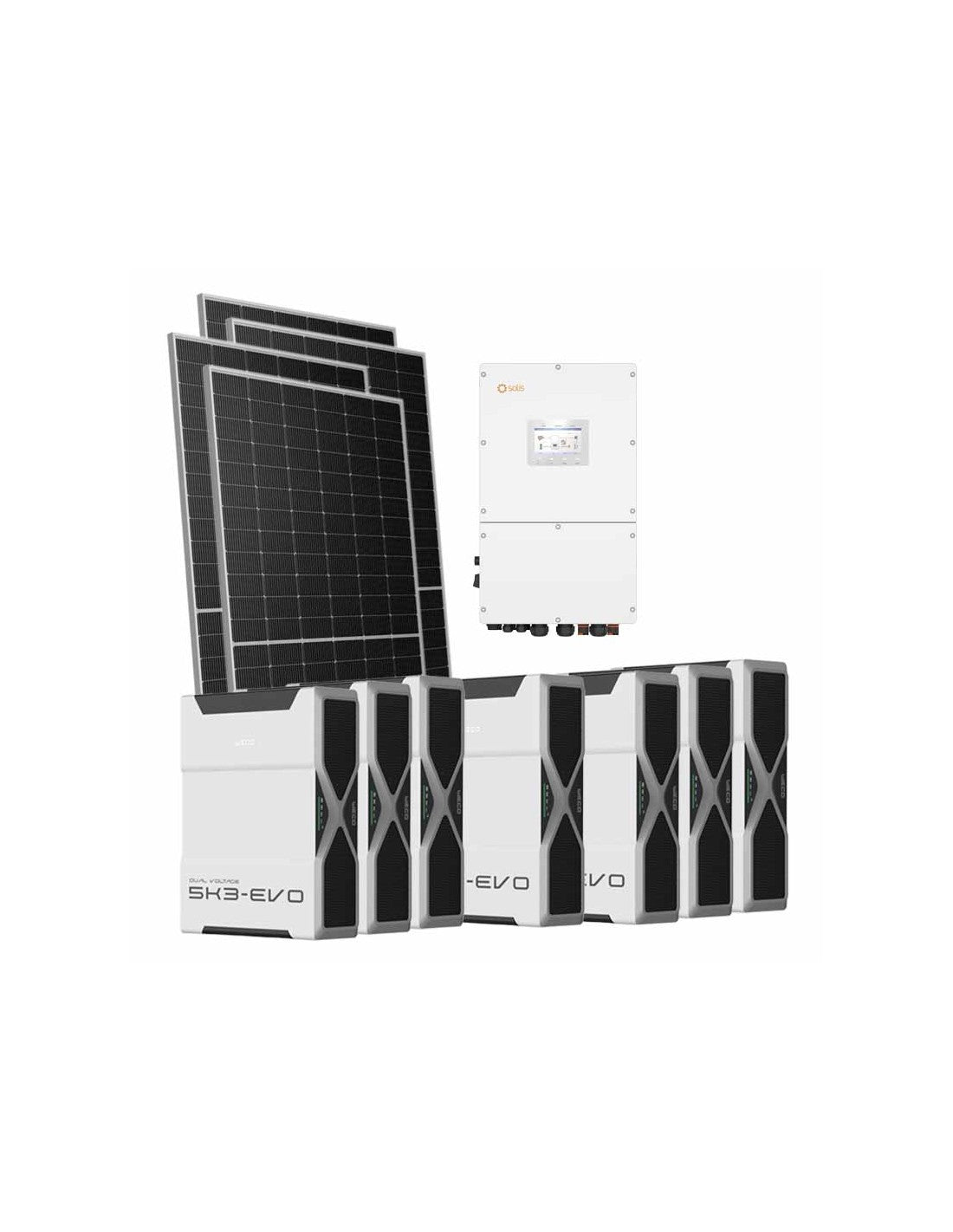 Dreiphasiges Photovoltaik-Kit 30940W Wechselrichter Solis 30kW Lithium 36.54kWh Weco...