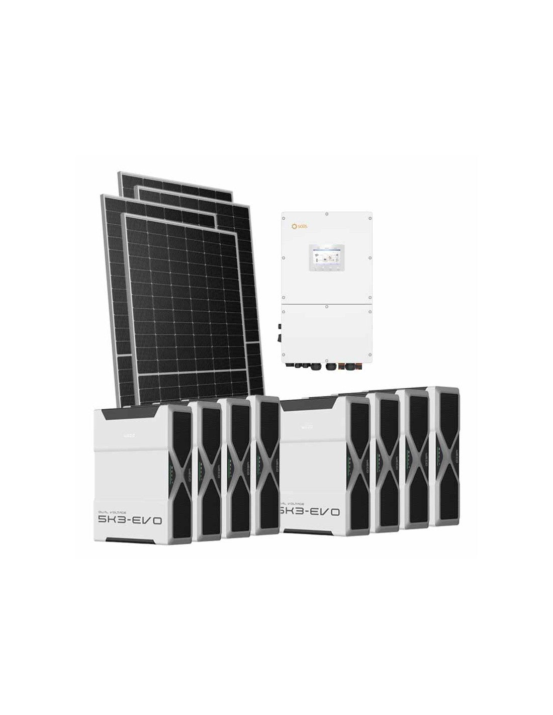 Dreiphasiges Photovoltaik-Kit 49980W Wechselrichter Solis 50kW Lithium 41.76kWh Weco...