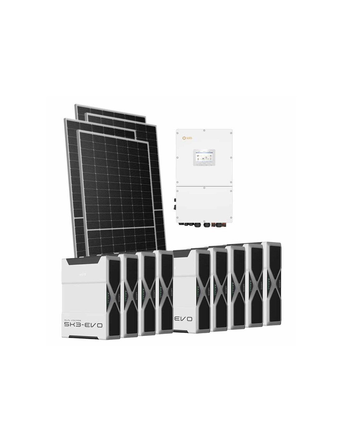 Dreiphasiges Photovoltaik-Kit 49980W Wechselrichter Solis 50kW Lithium 46.98kWh Weco...