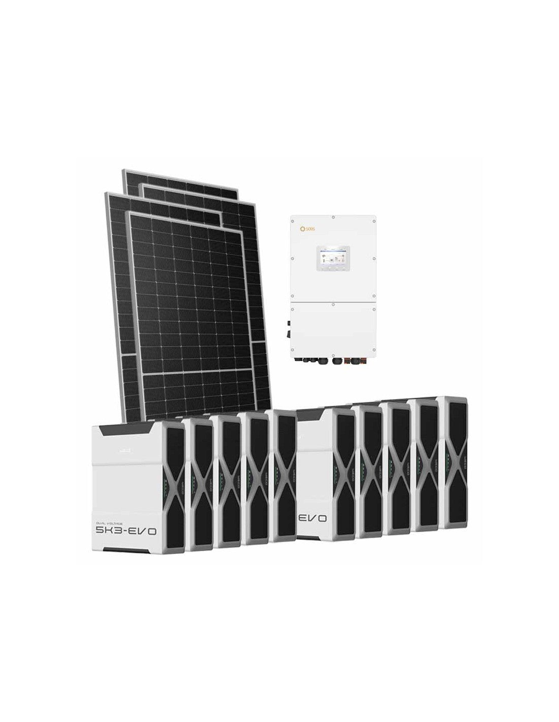 Dreiphasiges Photovoltaik-Kit 49980W Wechselrichter Solis 50kW Lithium 62.64kWh Weco...