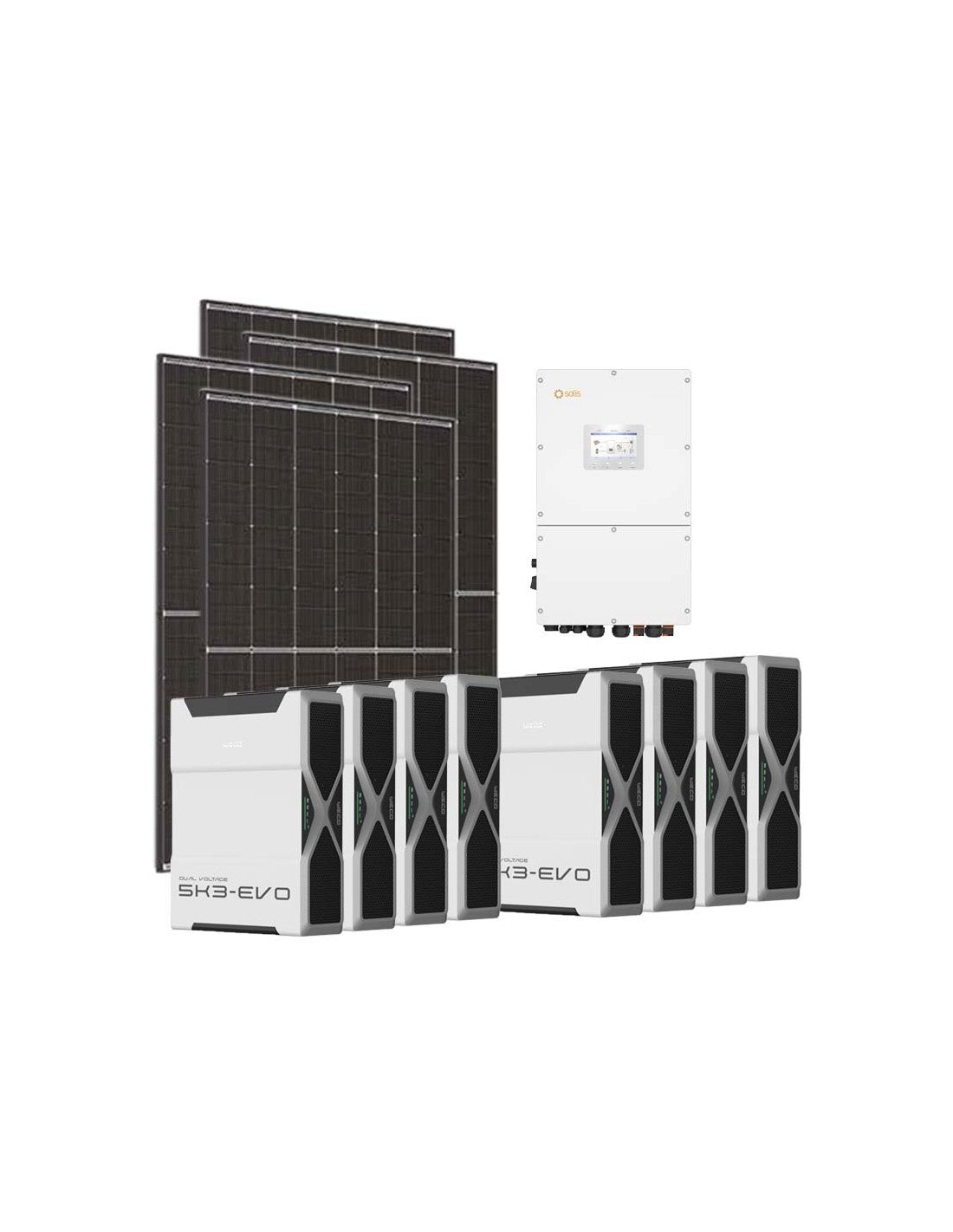 Dreiphasiges Photovoltaik-Kit 50400W Wechselrichter Solis 50kW Lithium 41.7kWh Weco EVO...