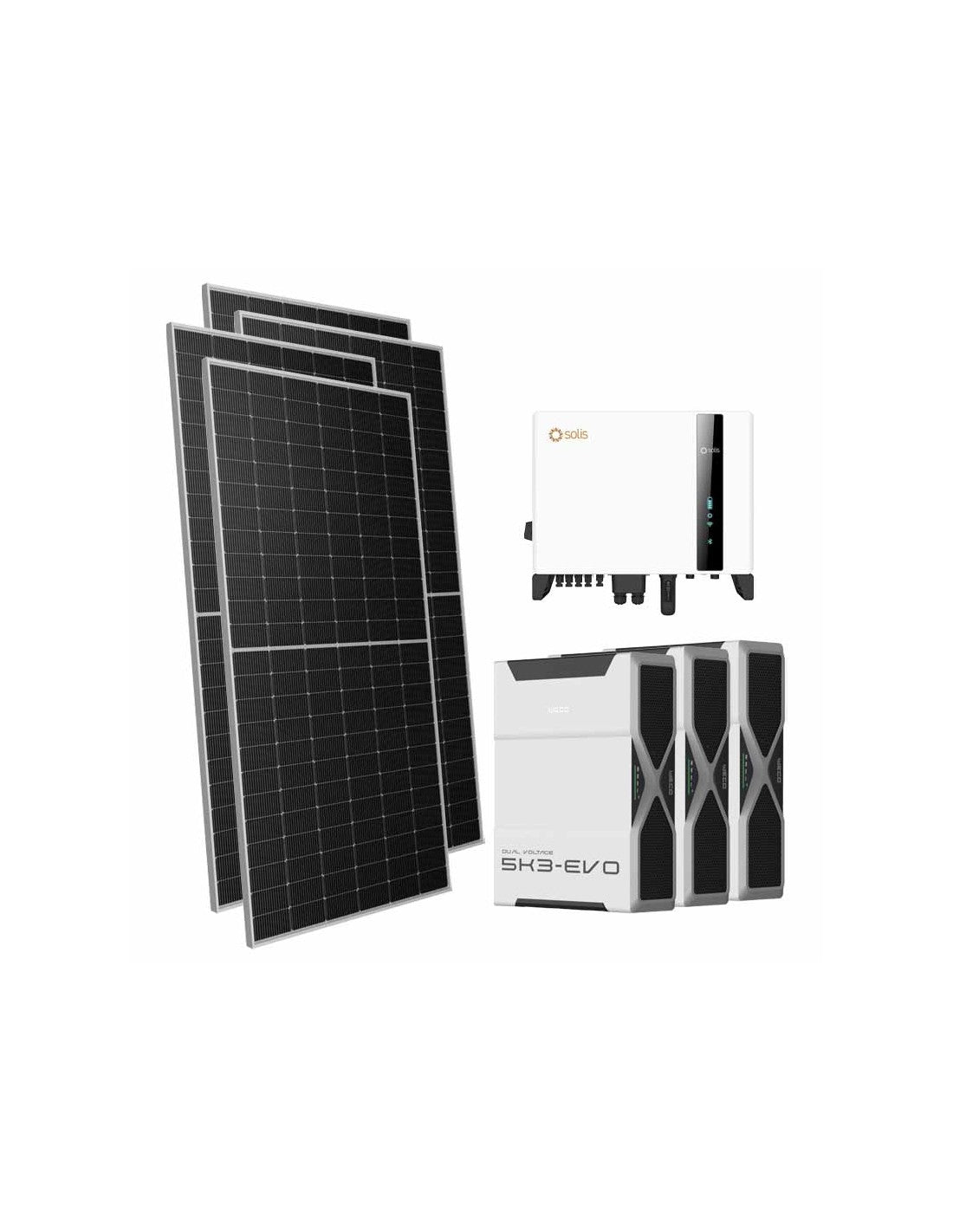 Dreiphasiges Photovoltaik-Kit 5950W Wechselrichter Solis 5kW Lithium 15.66kWh Weco EVO 5k3