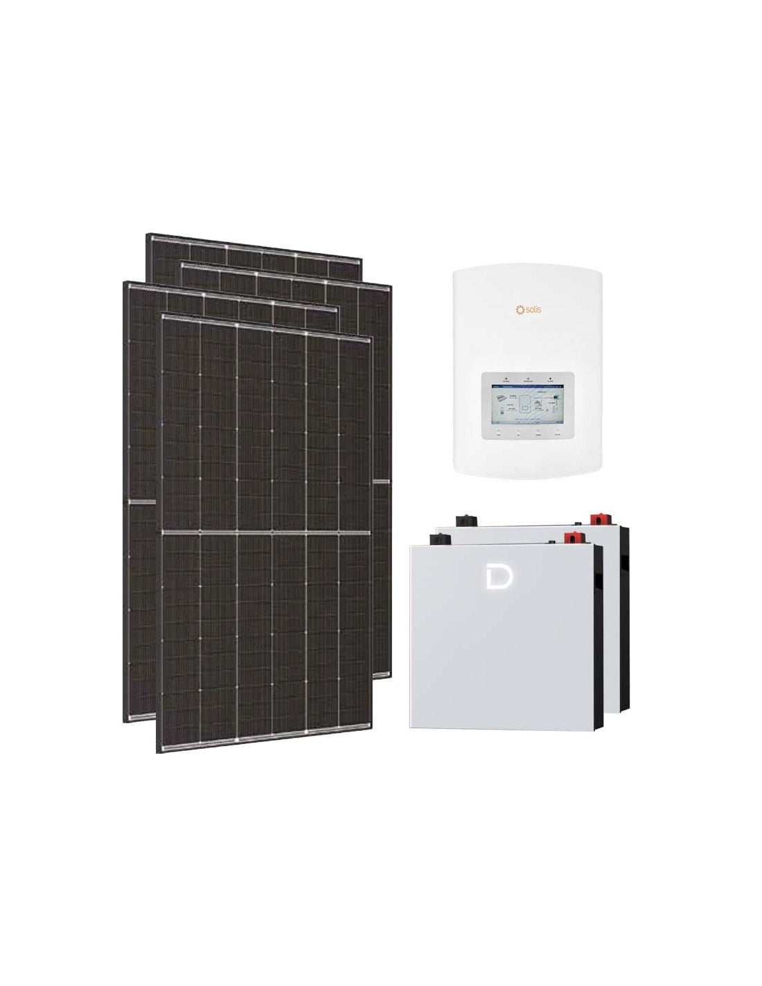 Einphasige Photovoltaik-Kit 3185W Wechselrichter Solis 3kW lithium 10.24kWh Dyness...