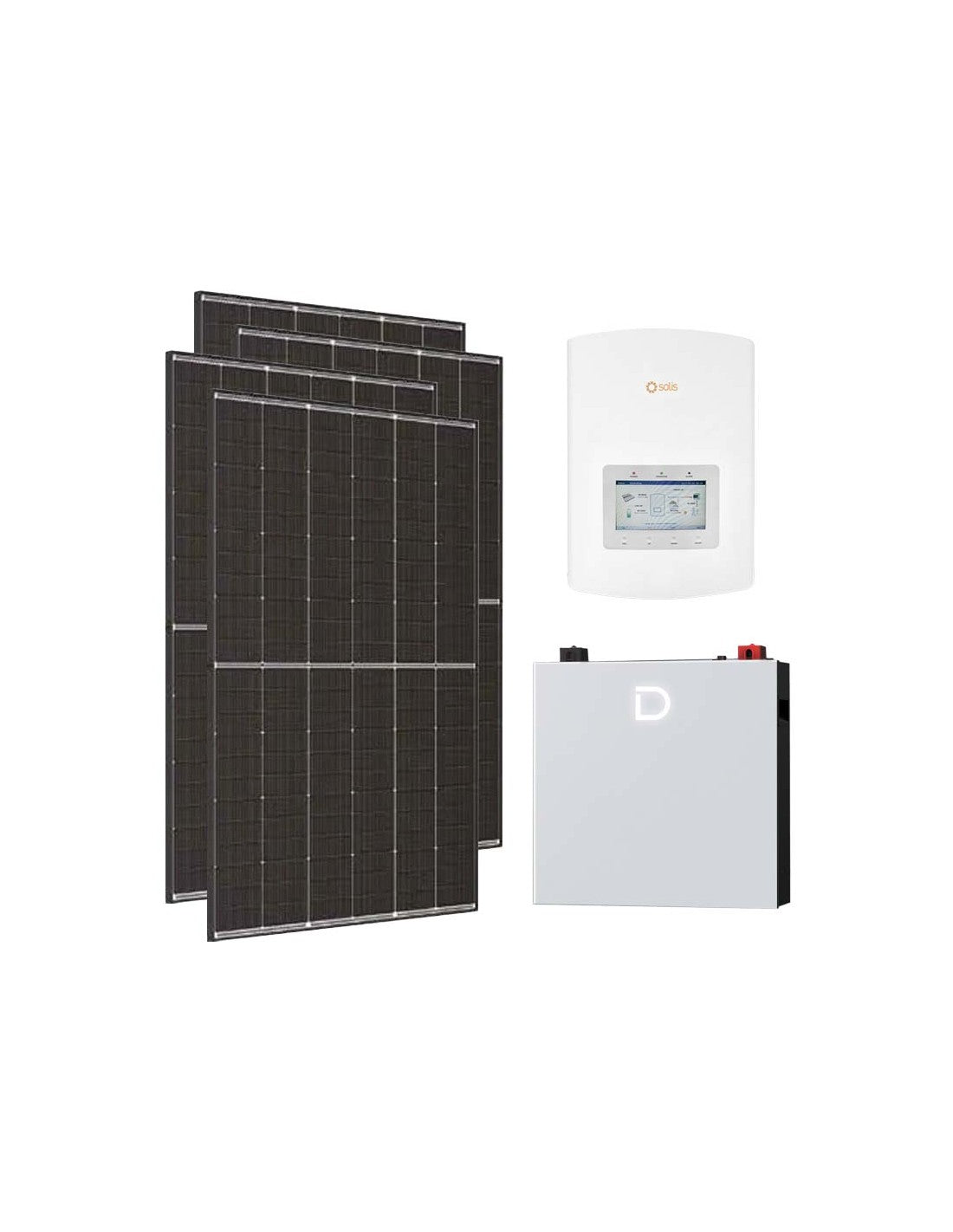 Einphasige Photovoltaik-Kit 3185W Wechselrichter Solis 3kW lithium 5.12kWh Dyness...