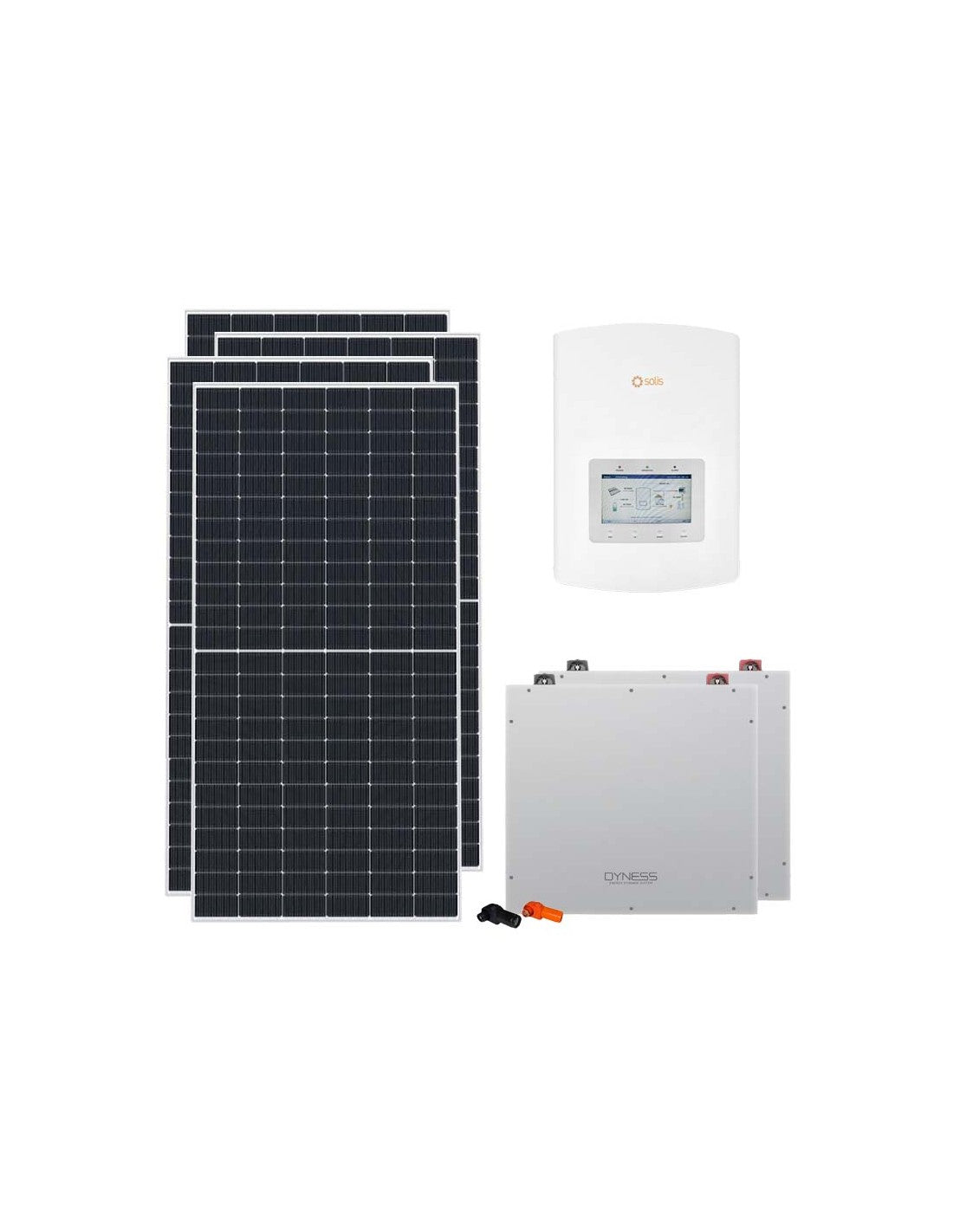 Einphasige Photovoltaik-Kit 3510W Wechselrichter Solis 3kW Akku 10.24kWh Dyness