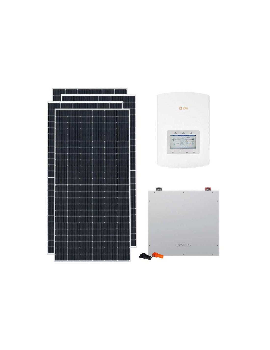 Einphasige Photovoltaik-Kit 4095W Wechselrichter Solis 3.6kW Akku 5.12kWh Dyness