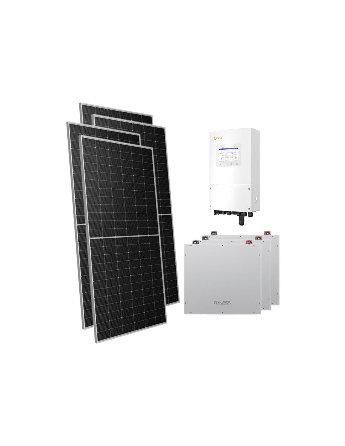 Einphasige Photovoltaik-Kit 5950W Wechselrichter Solis 5kW Akku 15.36kWh Dyness