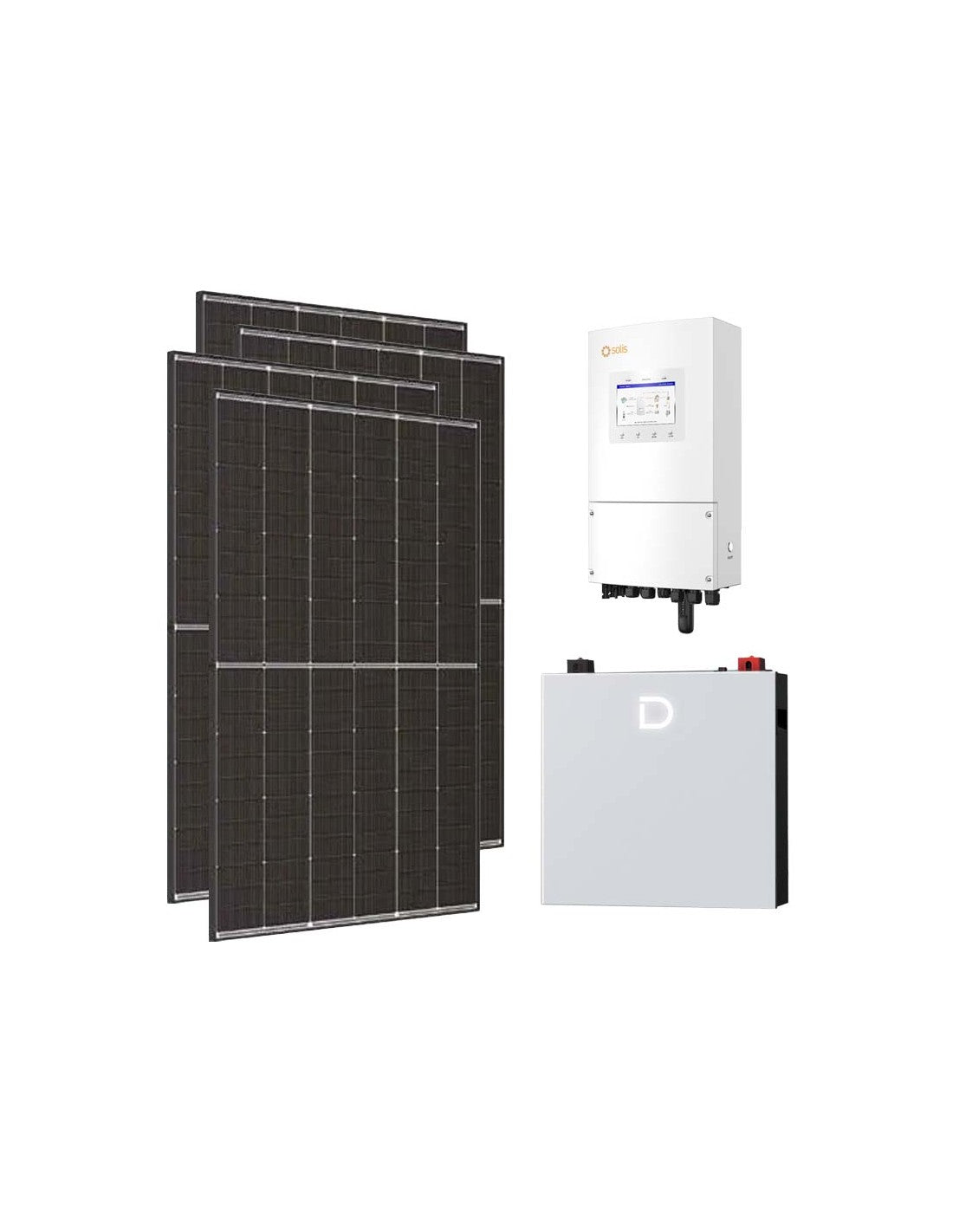 Einphasige Photovoltaik-Kit 8190W Wechselrichter Solis LV 8kW lithium 5.12kWh Dyness...