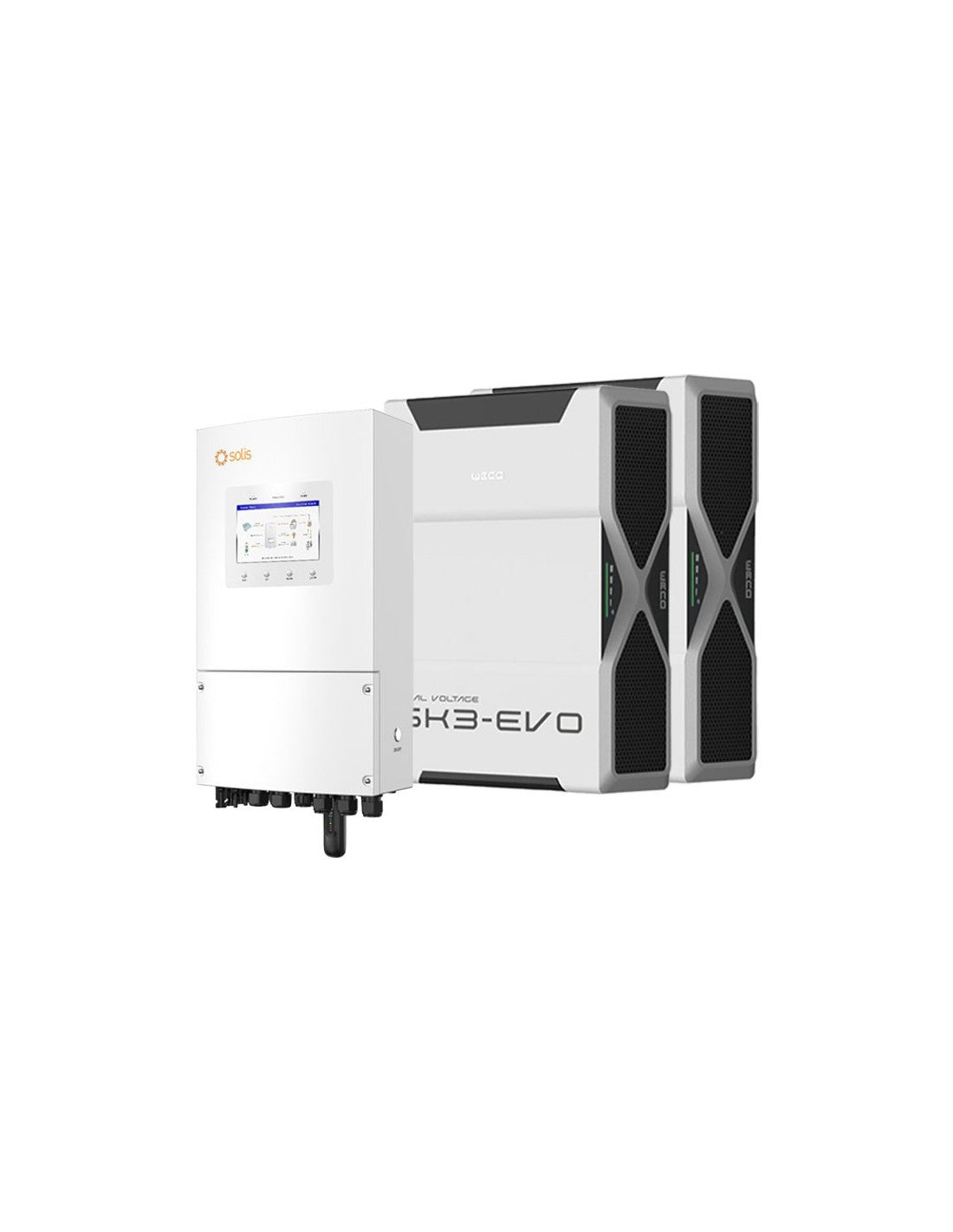Einphasige Speichersystem Wechselrichter LV Solis 8kW Lithium 10.44kWh Weco 5k3 EVO