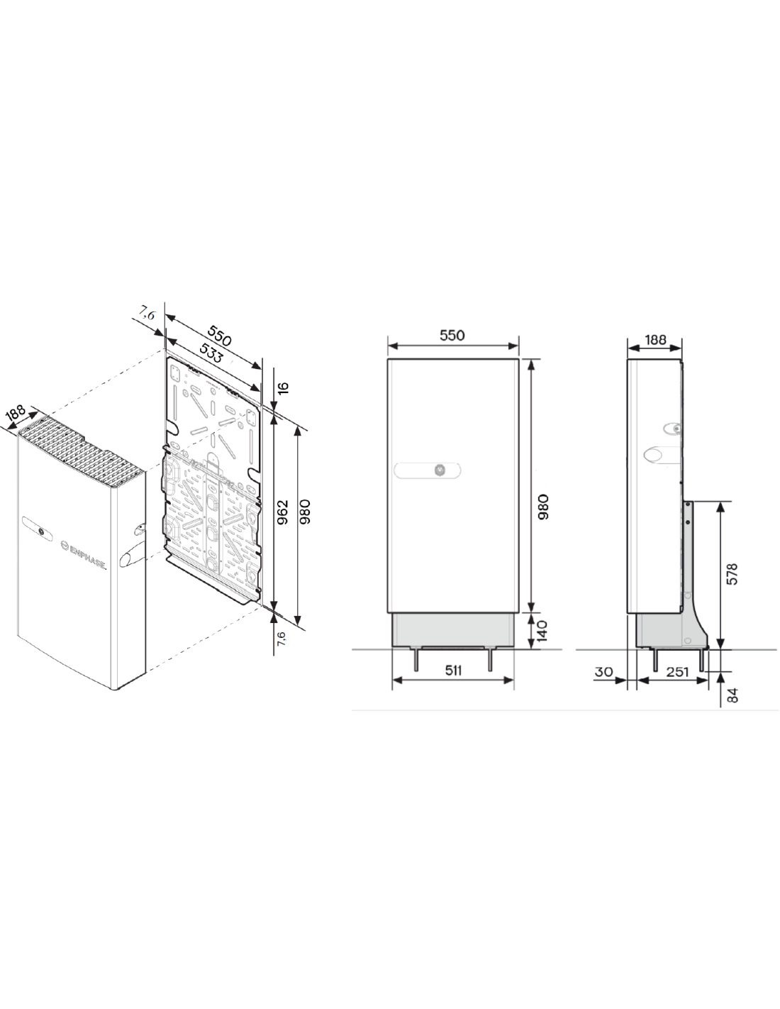 Enphase IQ Battery 5P-3P-INT, Flex Phase IQBATTERY-5P-3P-INT