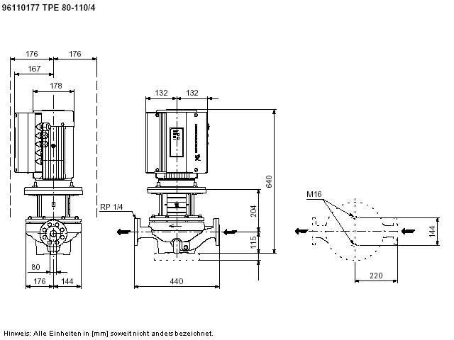GRUNDFOS Elektr. ger. Trockenläuferpumpe TPE80-110/4 A-F-A-GQQE
