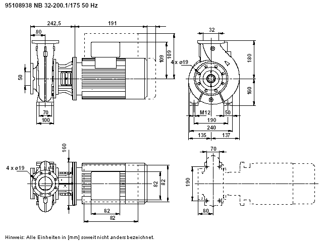 GRUNDFOS Blockpumpe 4polig NB32-200.1/175 A-F-A-BAQE