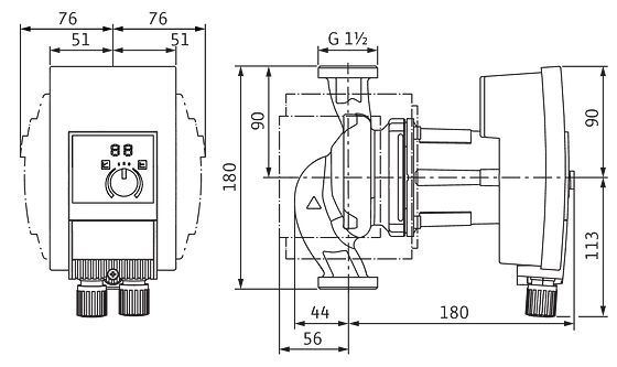 WILO Yonos MAXO plus 25/0,5-10 PN10 -Art. 2120601