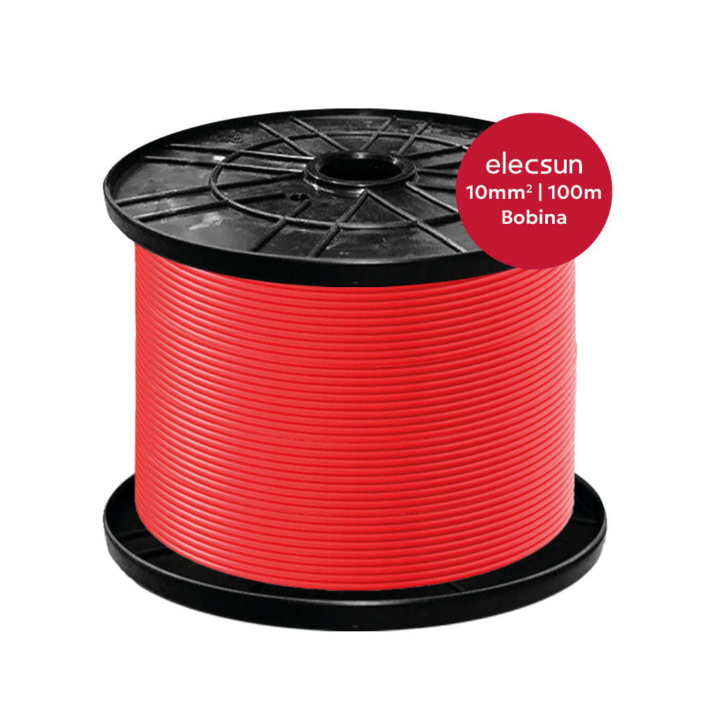 SOLITIA Serie Elecsun Kabel Solar FV H1Z2Z2-K 1x10mm² 1500V rojo (bobina 100m) (Bobina)