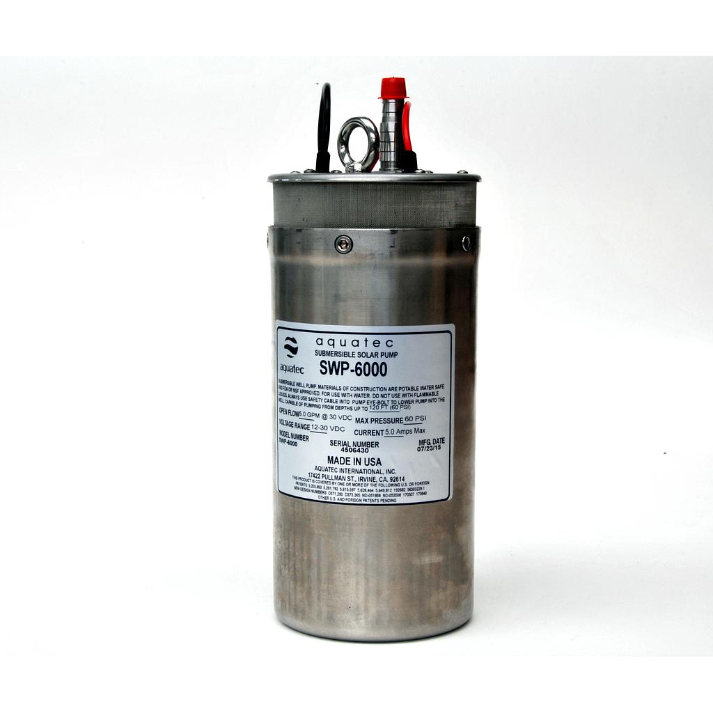 Solarpumpe sumergible SWP- 6000 -12/24V inmersión 30m / impulsión 40m altura - AQUATEC