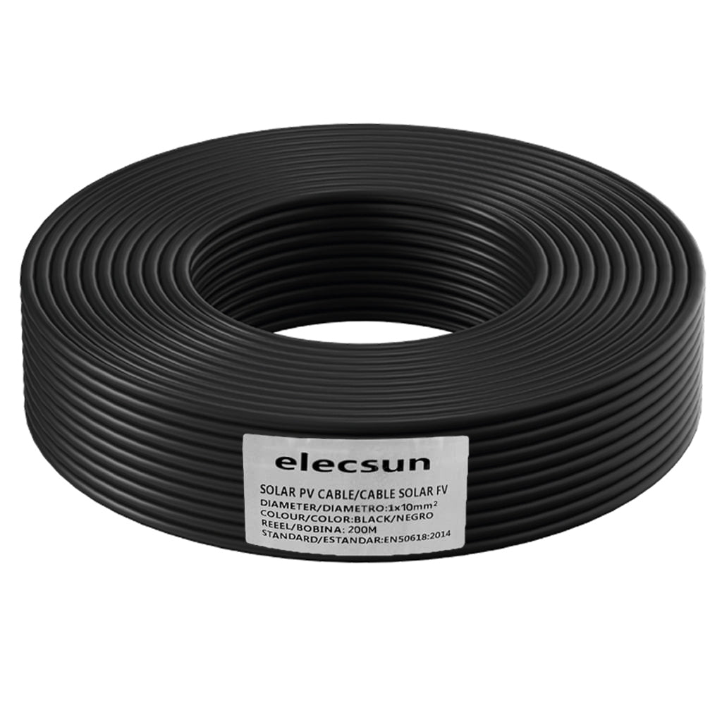 SOLITIA Serie Elecsun Kabel Solar FV H1Z2Z2-K 1x10mm² 1500V negro (rollo 200m)