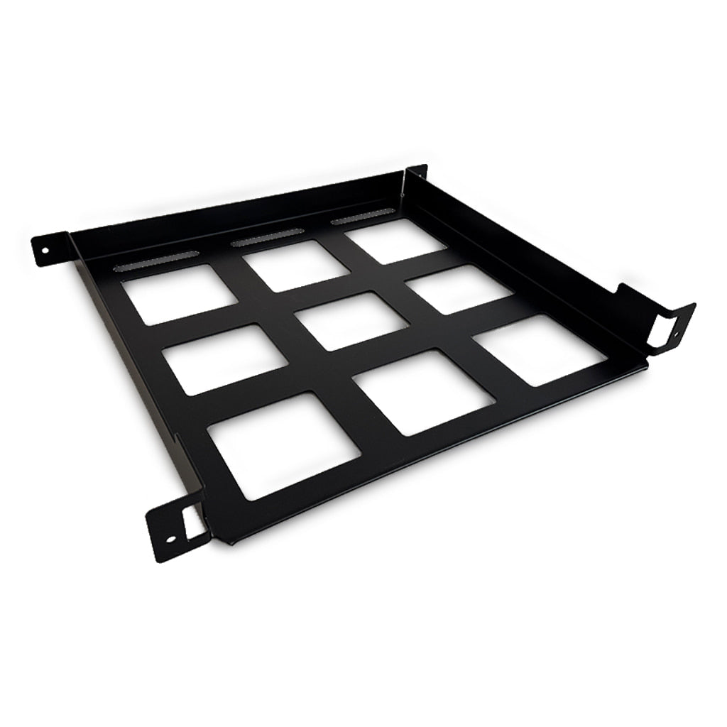 [S-CR-BC-T-N] Kit bandeja cerrada de sujeción de batería mit tornillería für rack negro acero galvanizado - SOLITIA