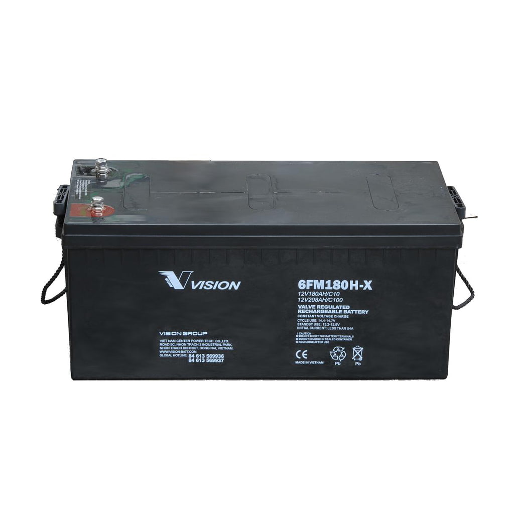 12V/180Ah Batterie Monoblock-AGM 12V 216Ah C100 Zyklus profundo | Monoblock | Hoher rendimiento | 180Ah (C10) | 6FM180H-
